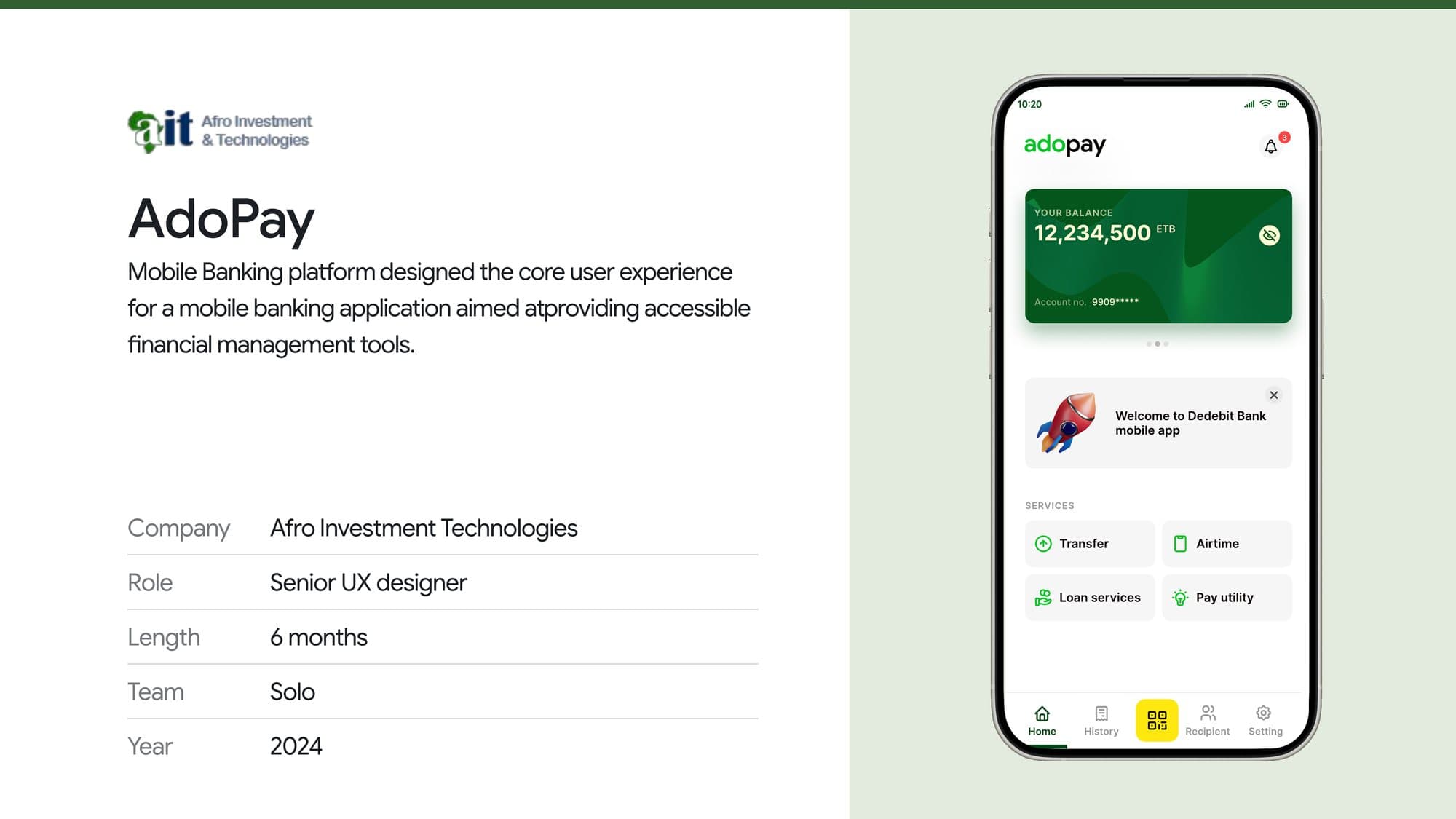 AdoPay — Mobile banking for a microfinance institution's first digital customers